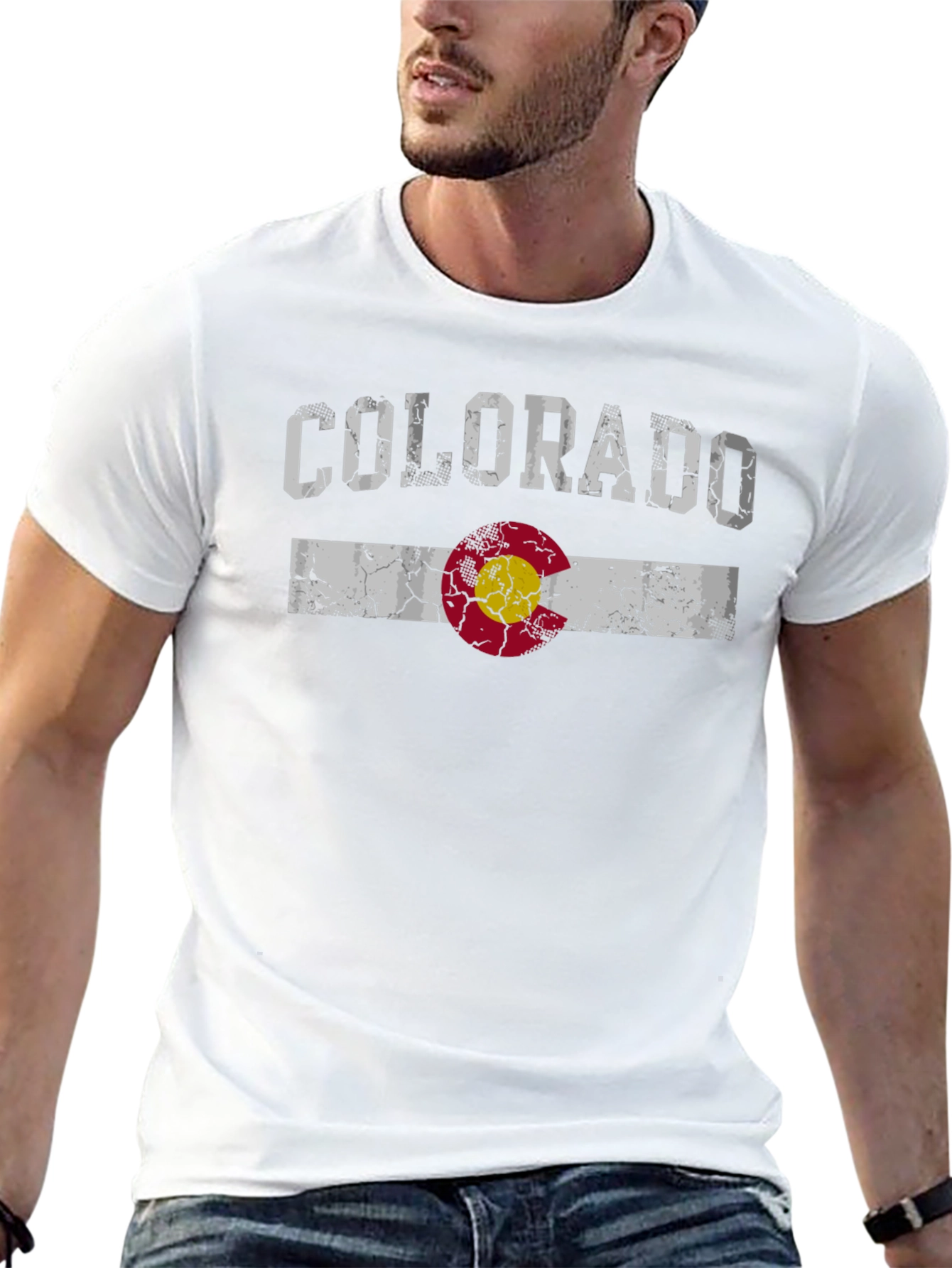Colorado Flag Graphic T-Shirt - Black