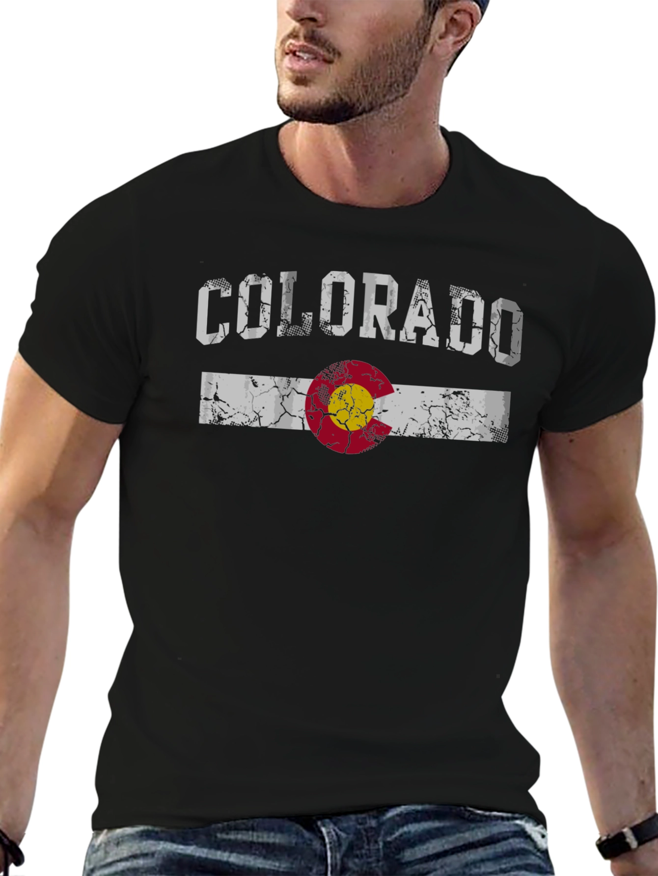 Colorado Flag Graphic T-Shirt - Black