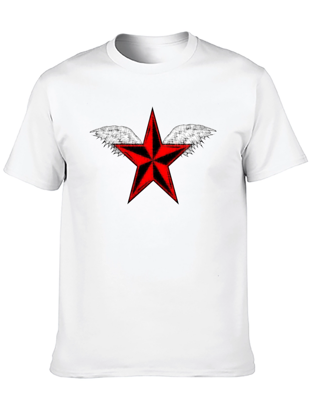 Winged Red Star Black T-Shirt