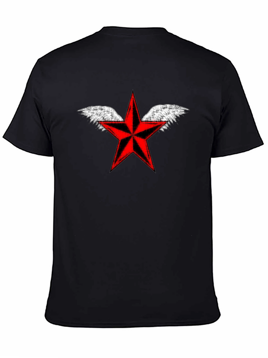 Winged Red Star Black T-Shirt