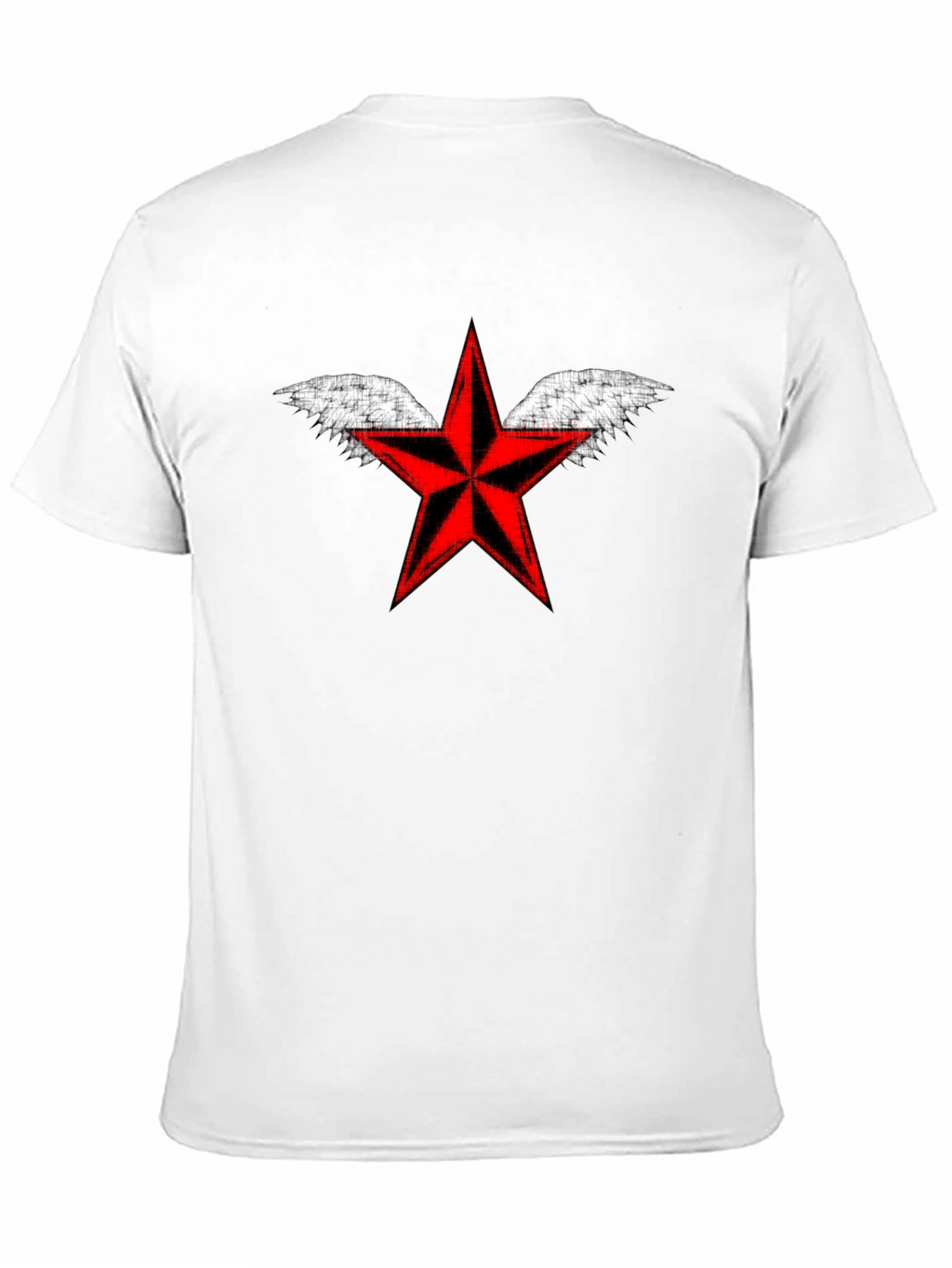 Winged Red Star Black T-Shirt