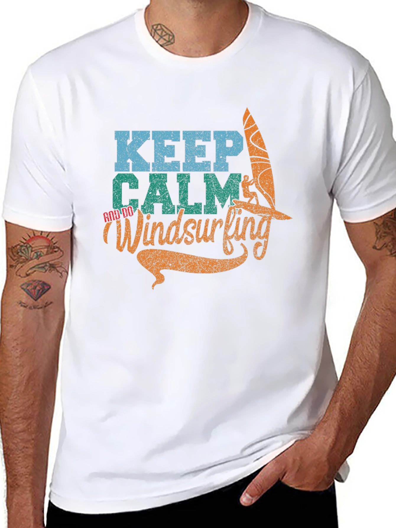 Keep Calm and Do Windsurfing Graphic T-Shirt