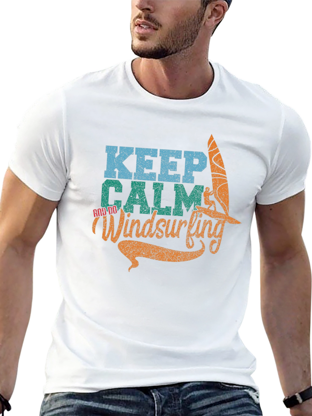 Keep Calm and Do Windsurfing Graphic T-Shirt