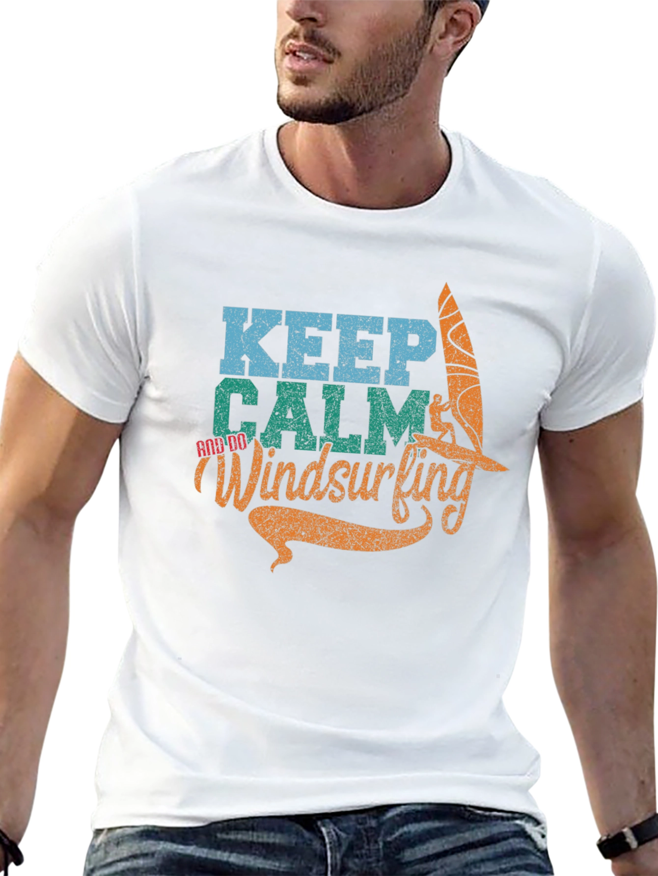 Keep Calm and Do Windsurfing Graphic T-Shirt