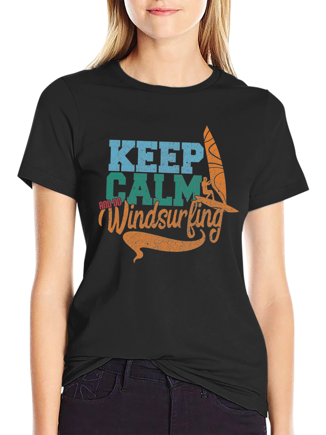 Keep Calm and Do Windsurfing Graphic T-Shirt