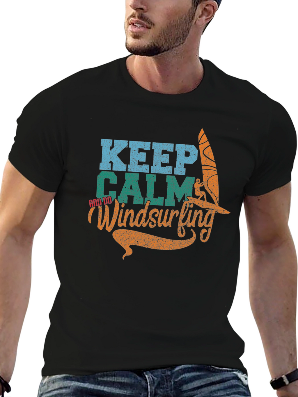 Keep Calm and Do Windsurfing Graphic T-Shirt