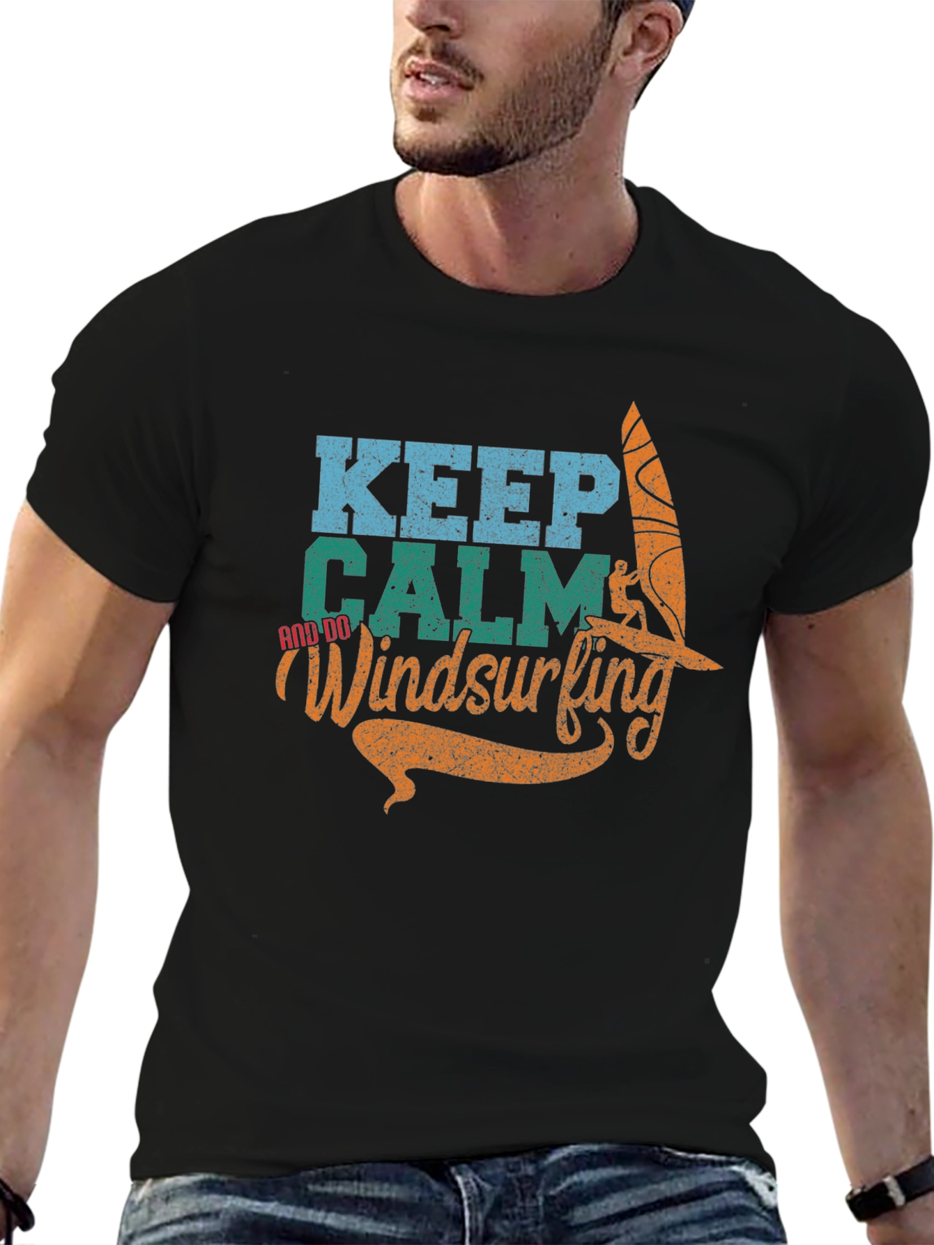 Keep Calm and Do Windsurfing Graphic T-Shirt