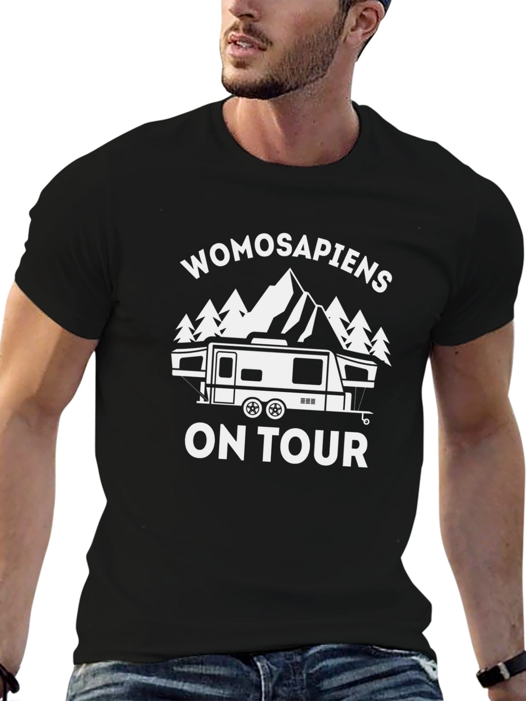 Womosapiens On Tour Graphic T-Shirt - Black