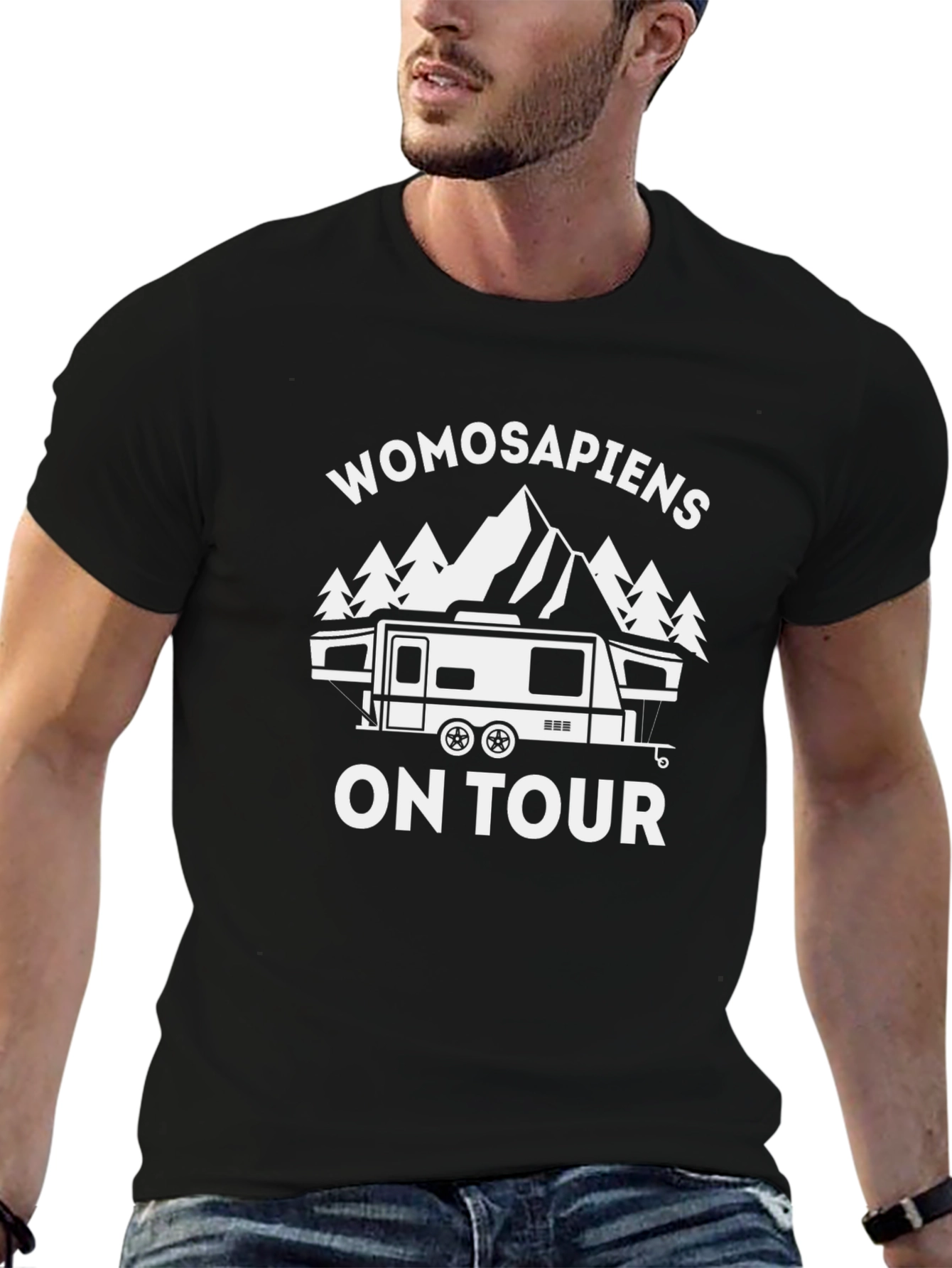 Womosapiens On Tour Graphic T-Shirt - Black