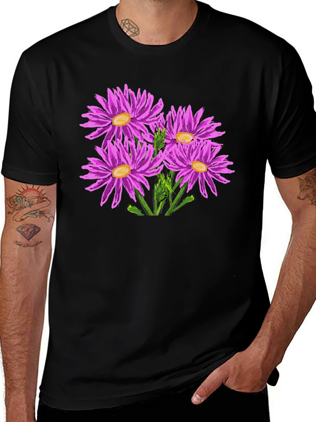 Floral Print Crew Neck T-Shirt