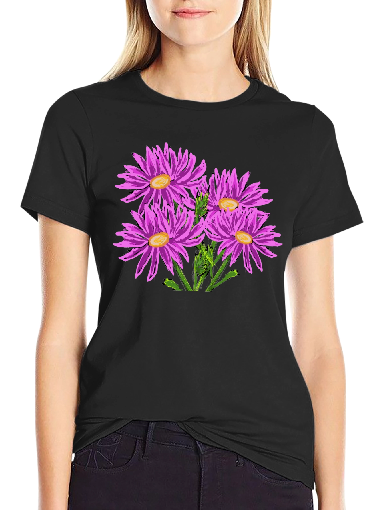 Floral Print Crew Neck T-Shirt