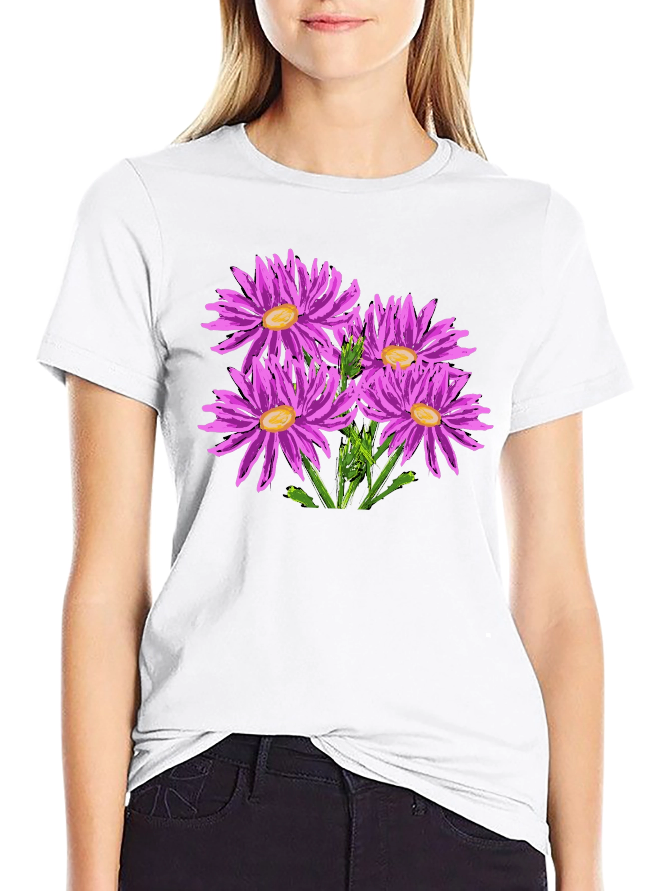 Floral Print Crew Neck T-Shirt