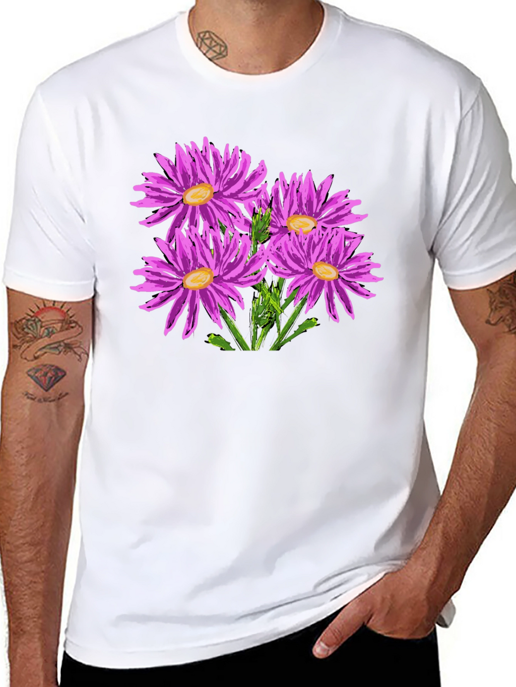 Floral Print Crew Neck T-Shirt