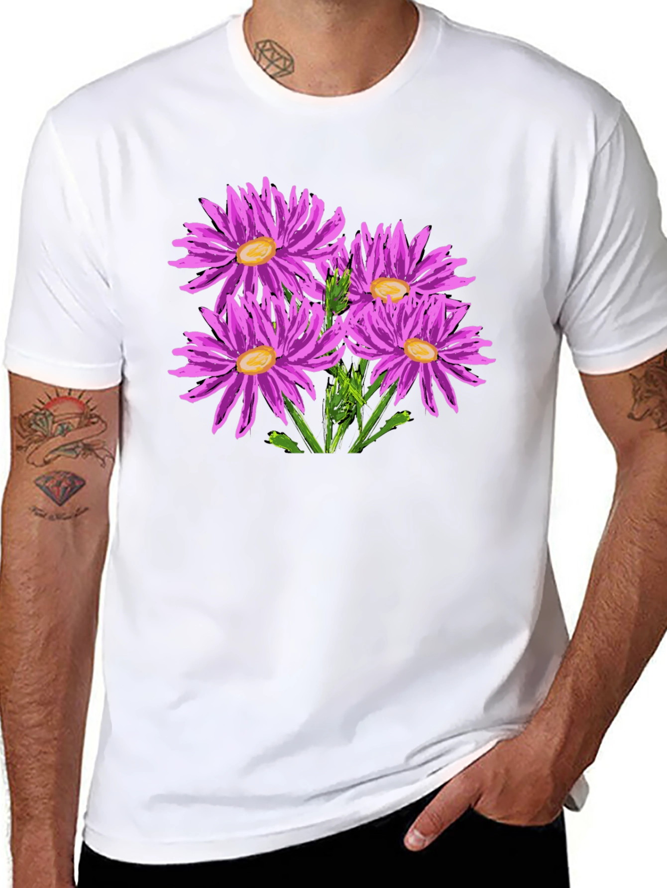 Floral Print Crew Neck T-Shirt