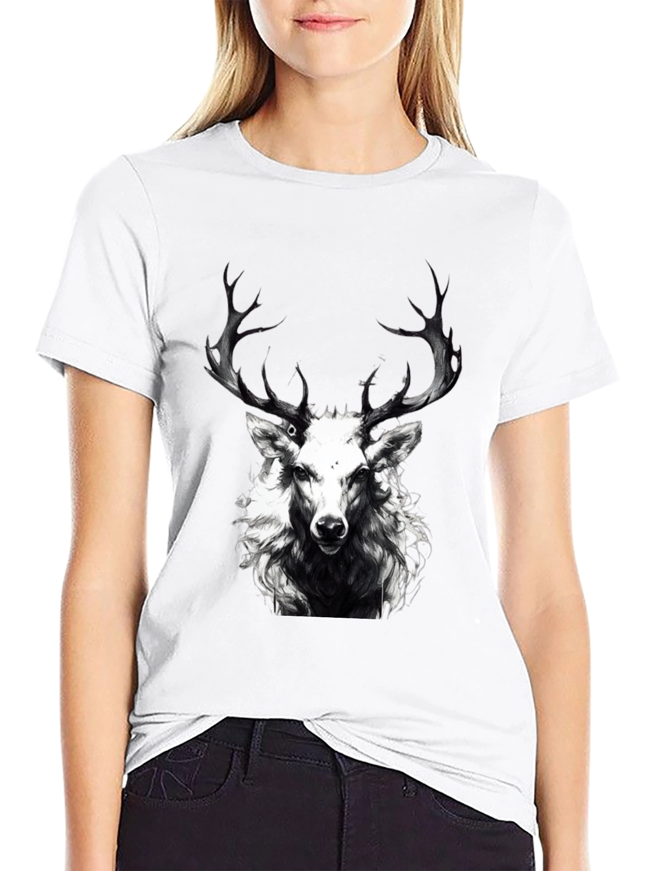 Black Deer Graphic Tee - Mens Short Sleeve Shirt