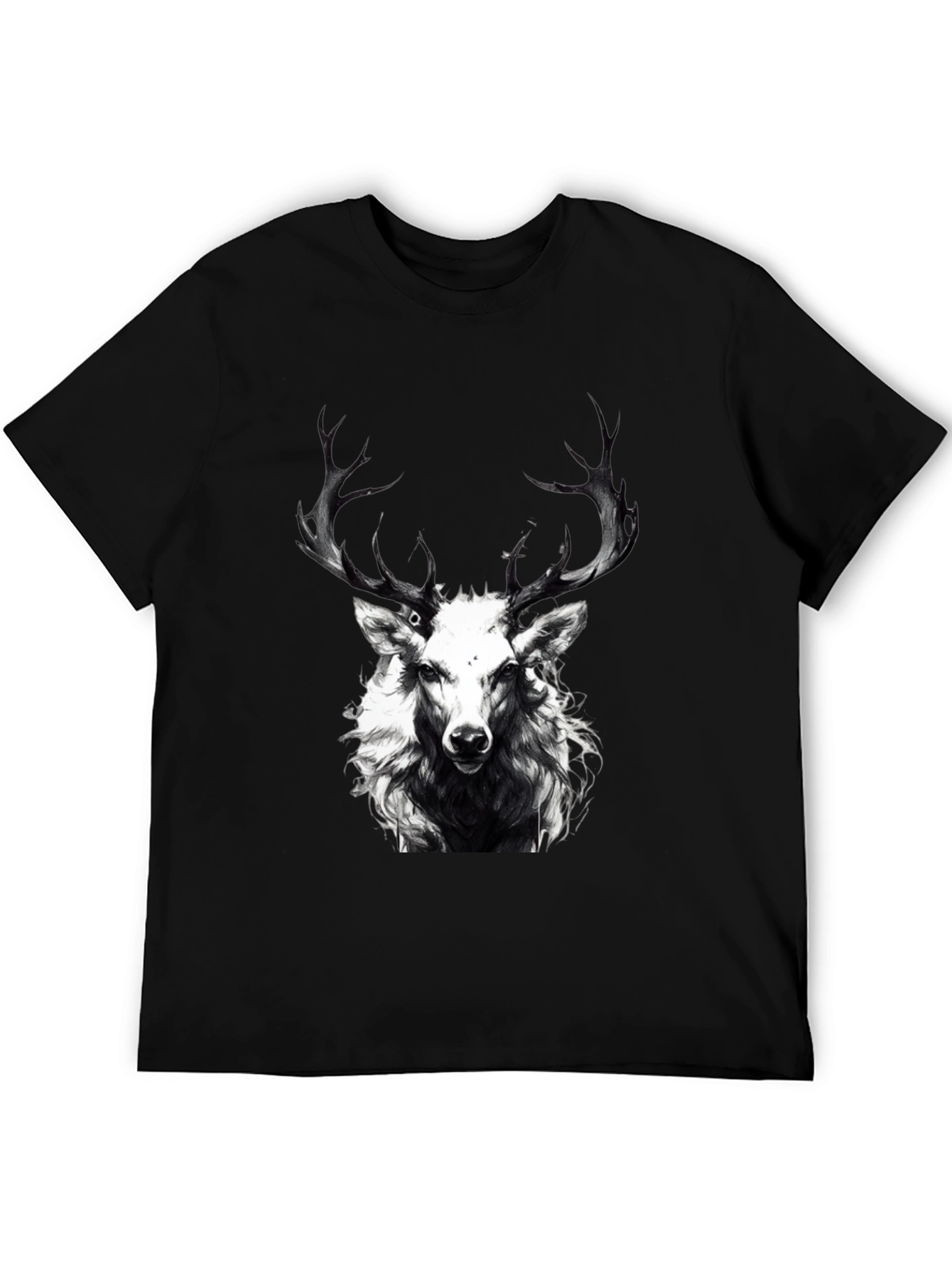 Black Deer Graphic Tee - Mens Short Sleeve Shirt