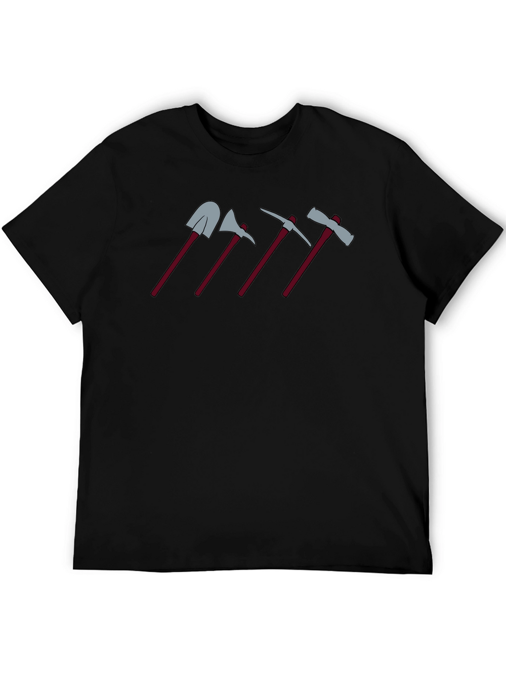 Cartoon Tools Graphic Tee - Shovel Axe Pickaxe Hatchet