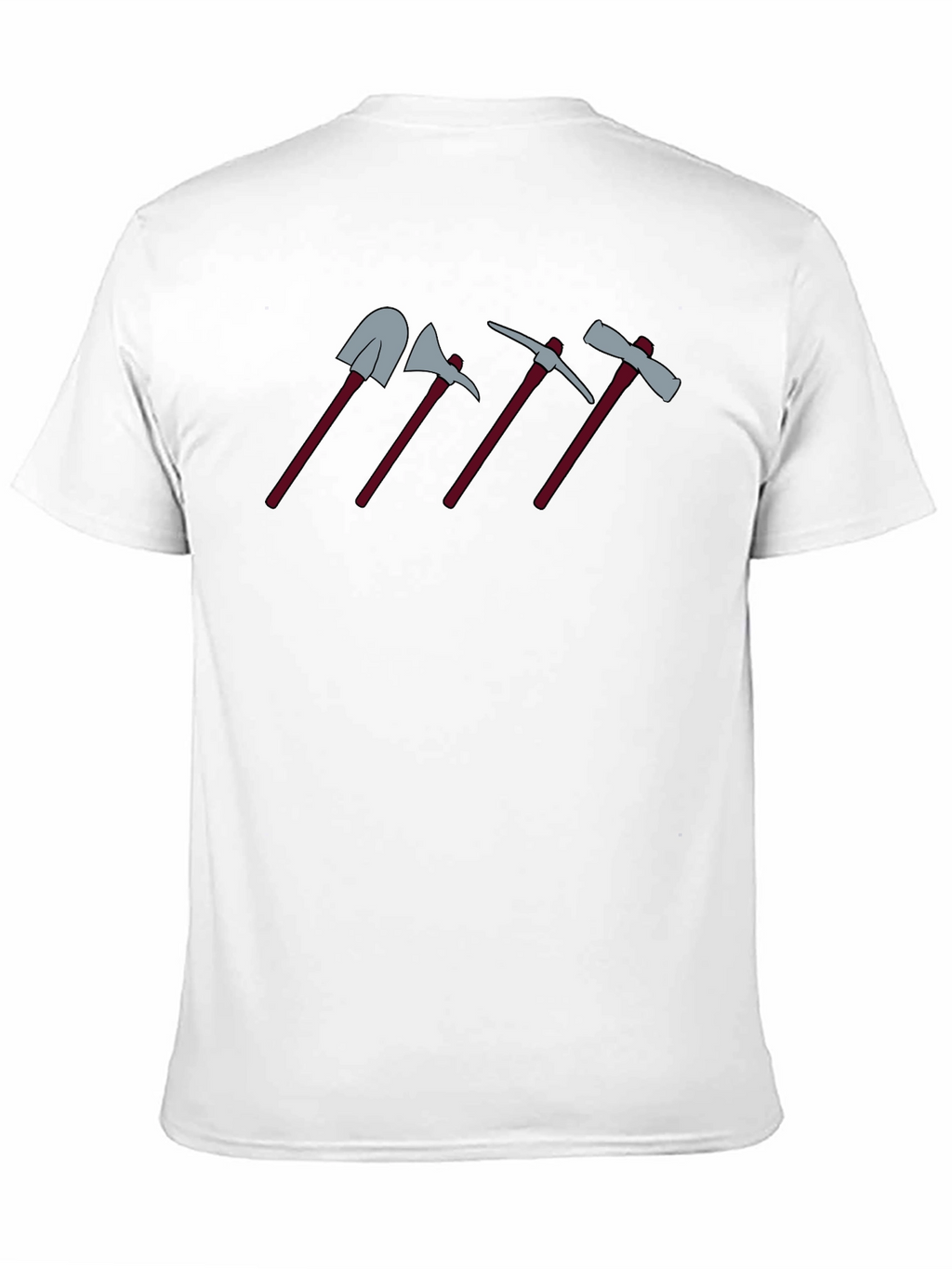Cartoon Tools Graphic Tee - Shovel Axe Pickaxe Hatchet