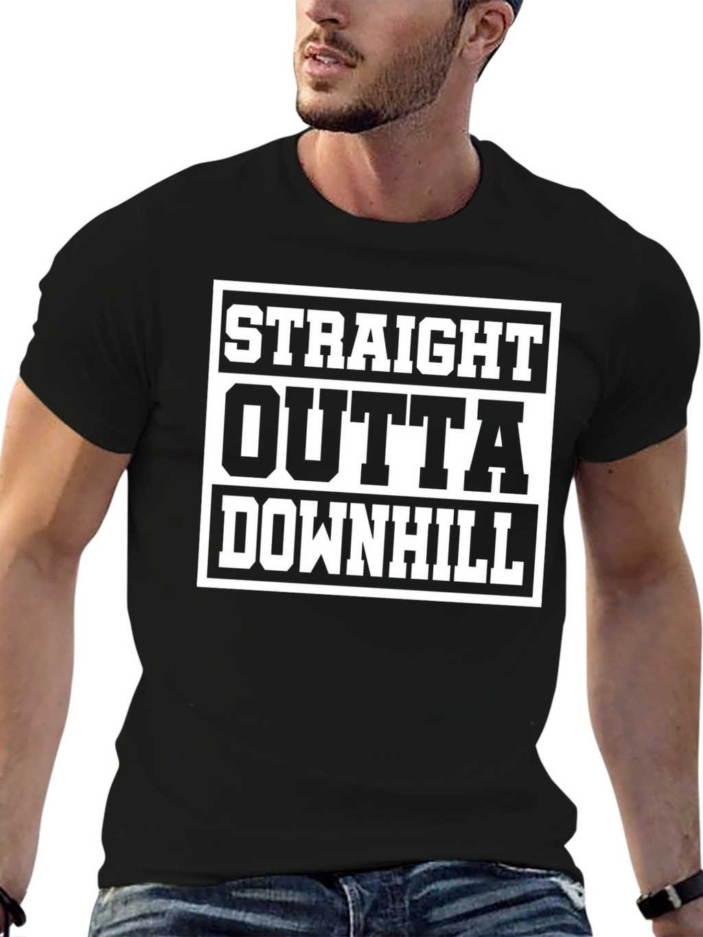 Straight Outta Downhill T-Shirt - Funny Sports Tee