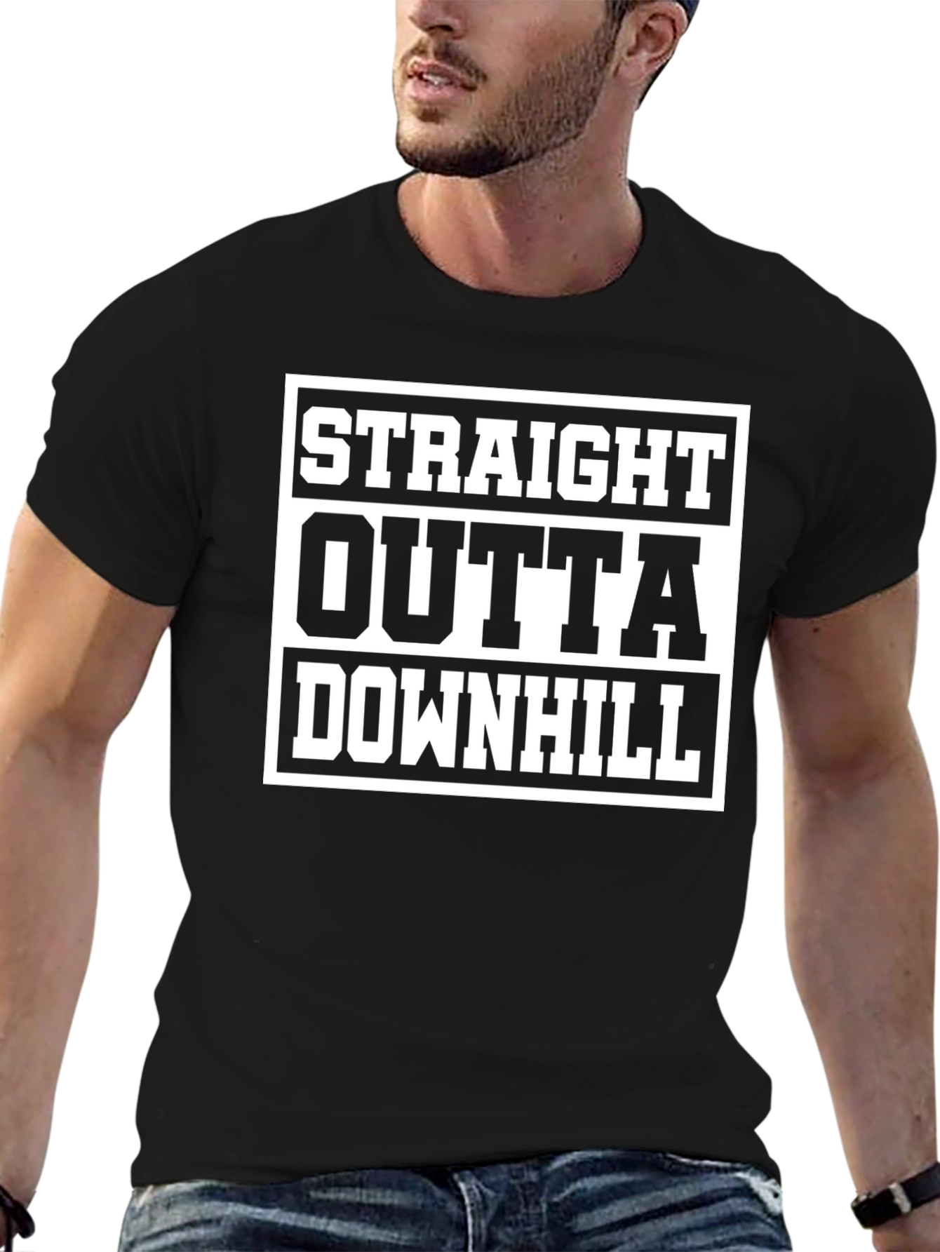 Straight Outta Downhill T-Shirt - Funny Sports Tee