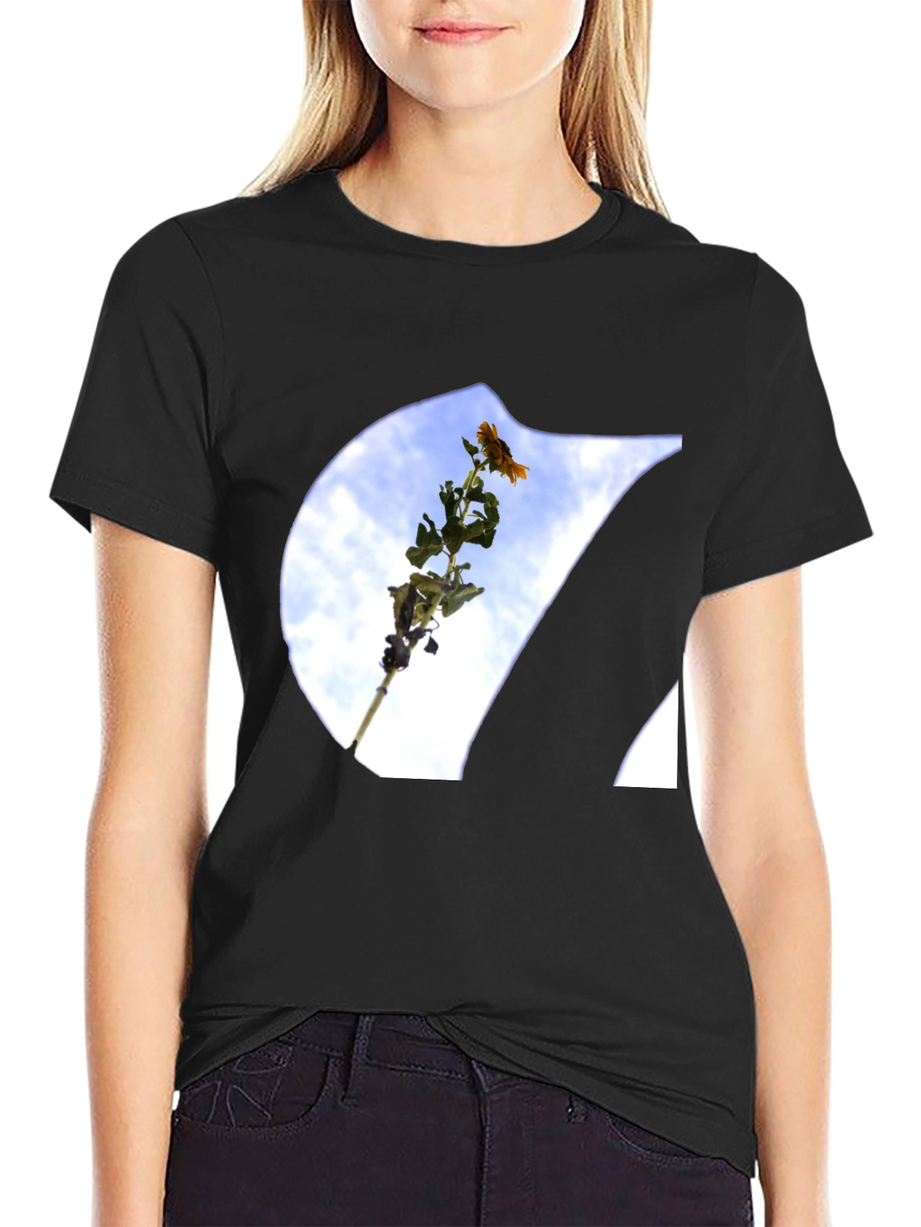 Floral Sky Print Tee - Modern Graphic T-Shirt