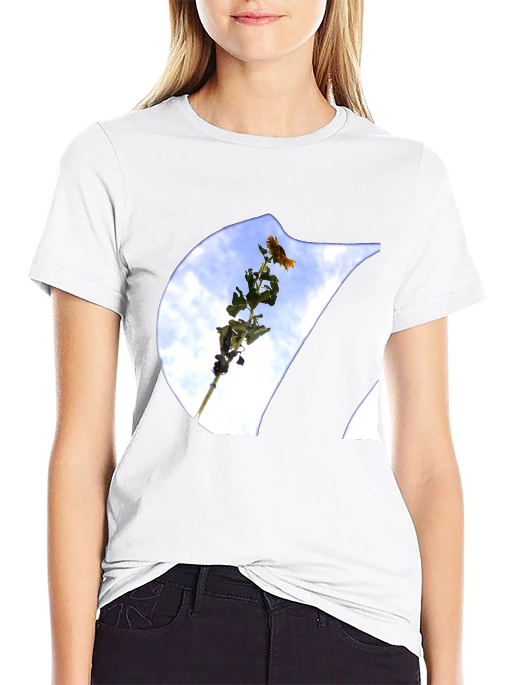 Floral Sky Print Tee - Modern Graphic T-Shirt