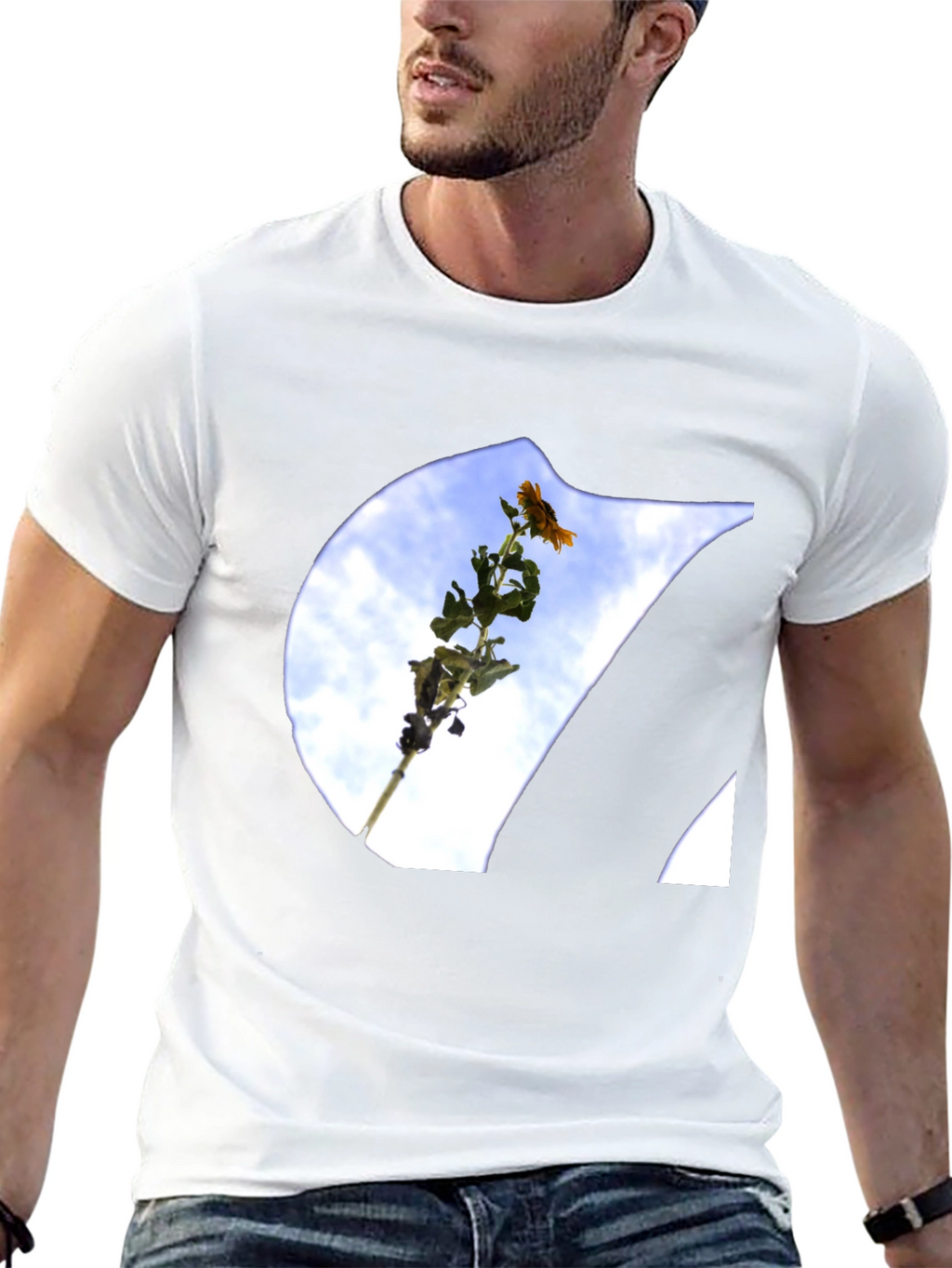 Floral Sky Print Tee - Modern Graphic T-Shirt