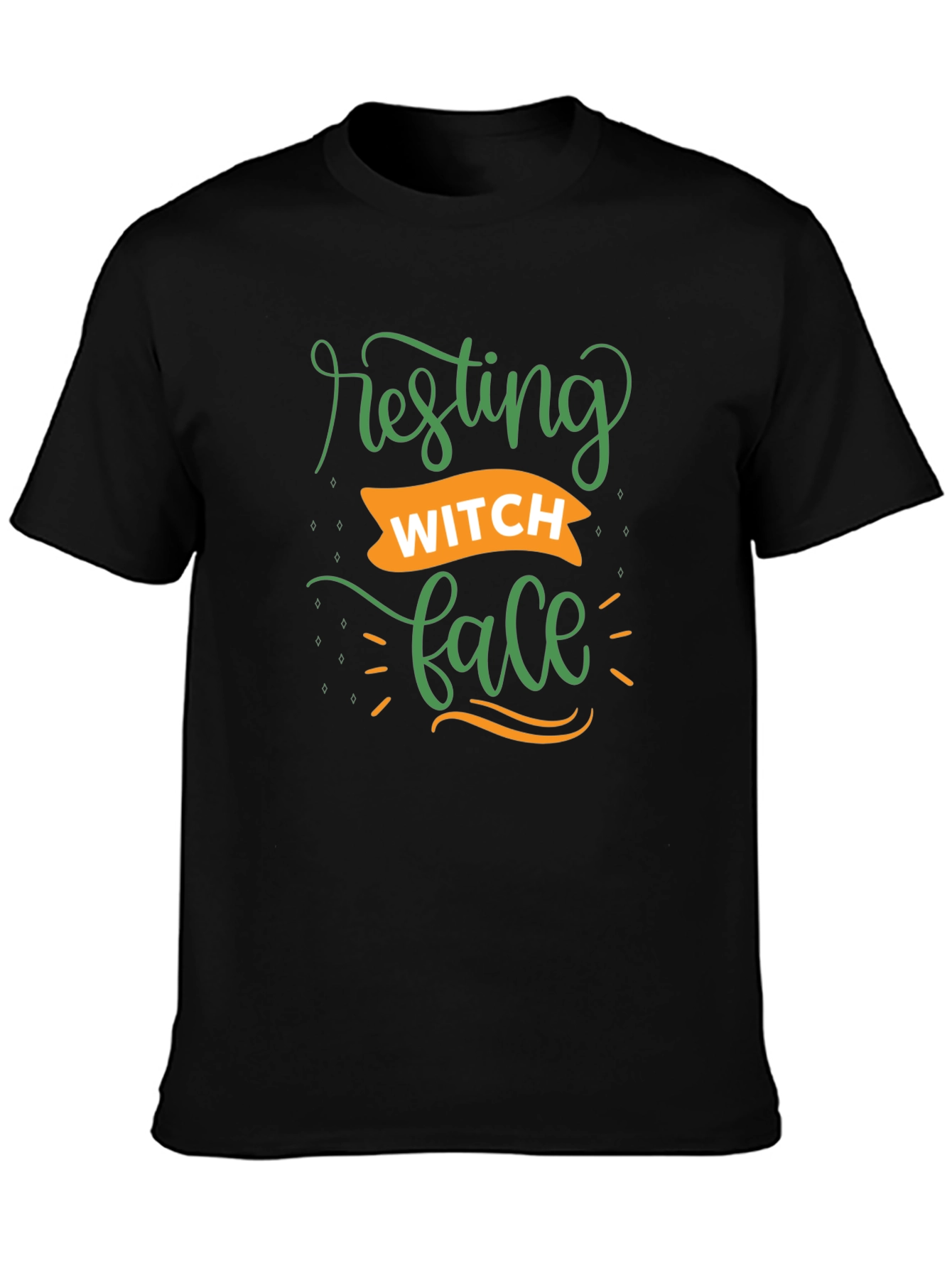 Resting Witch Face Black Graphic T-Shirt