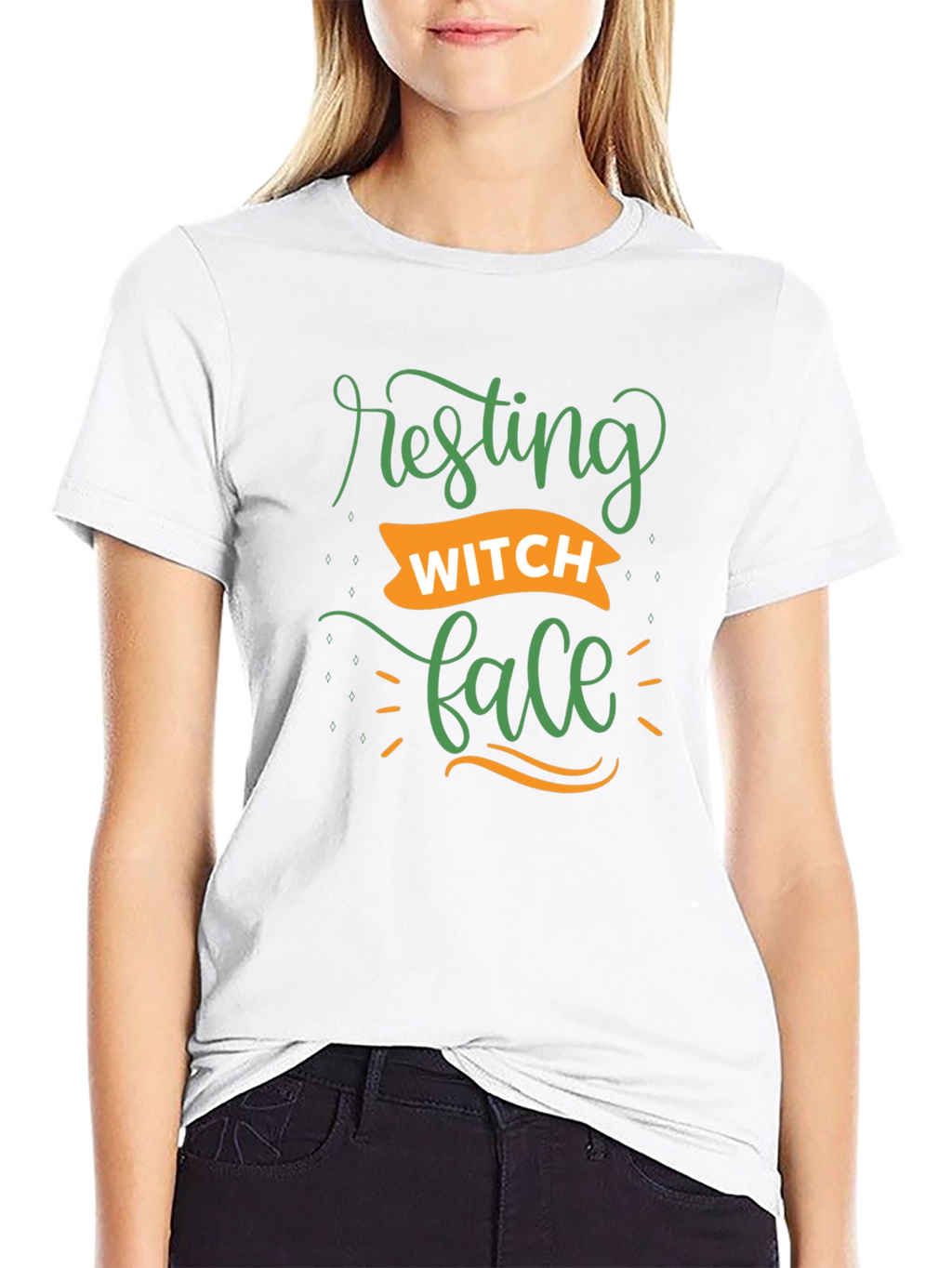 Resting Witch Face Black Graphic T-Shirt