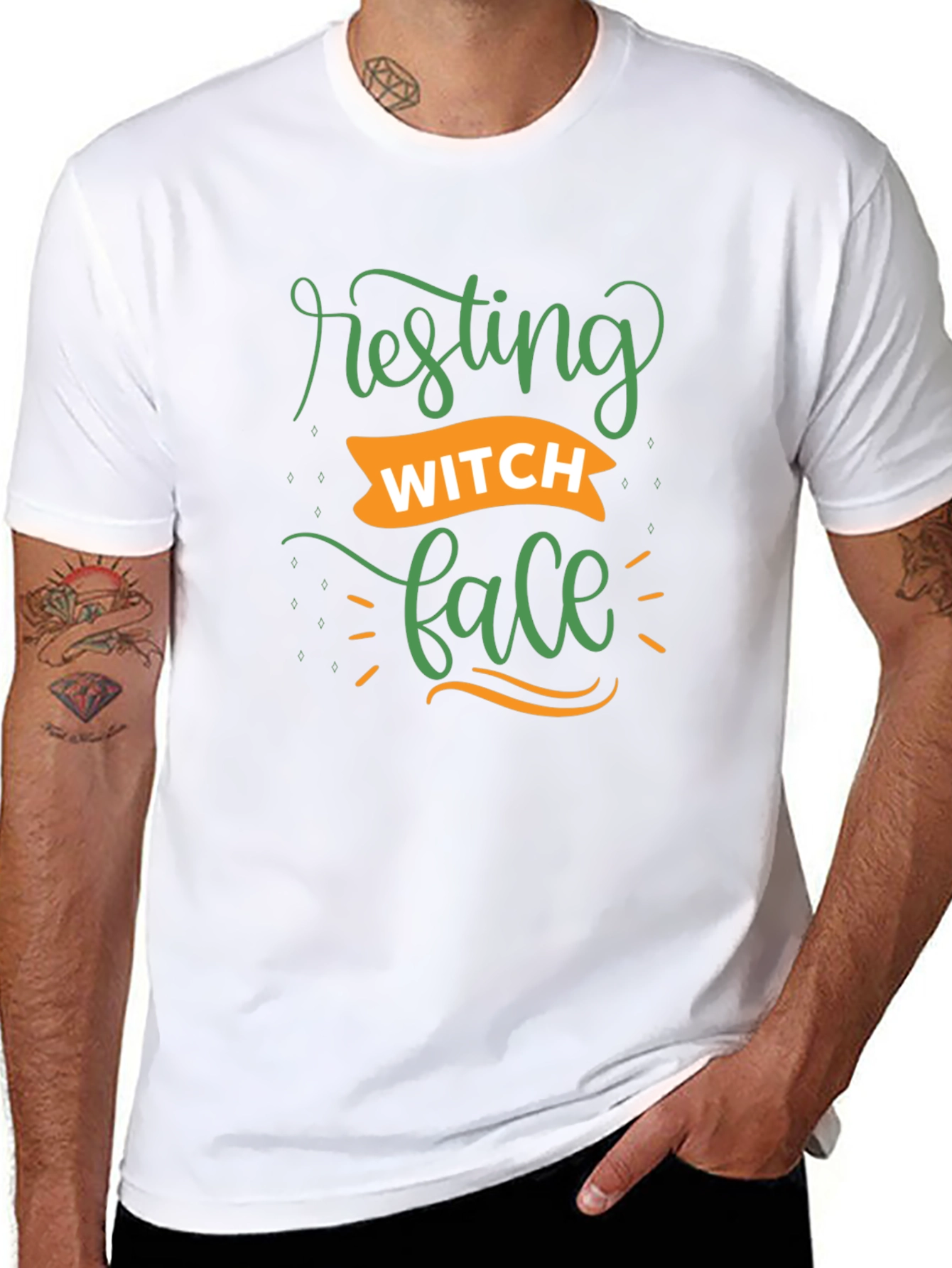 Resting Witch Face Black Graphic T-Shirt
