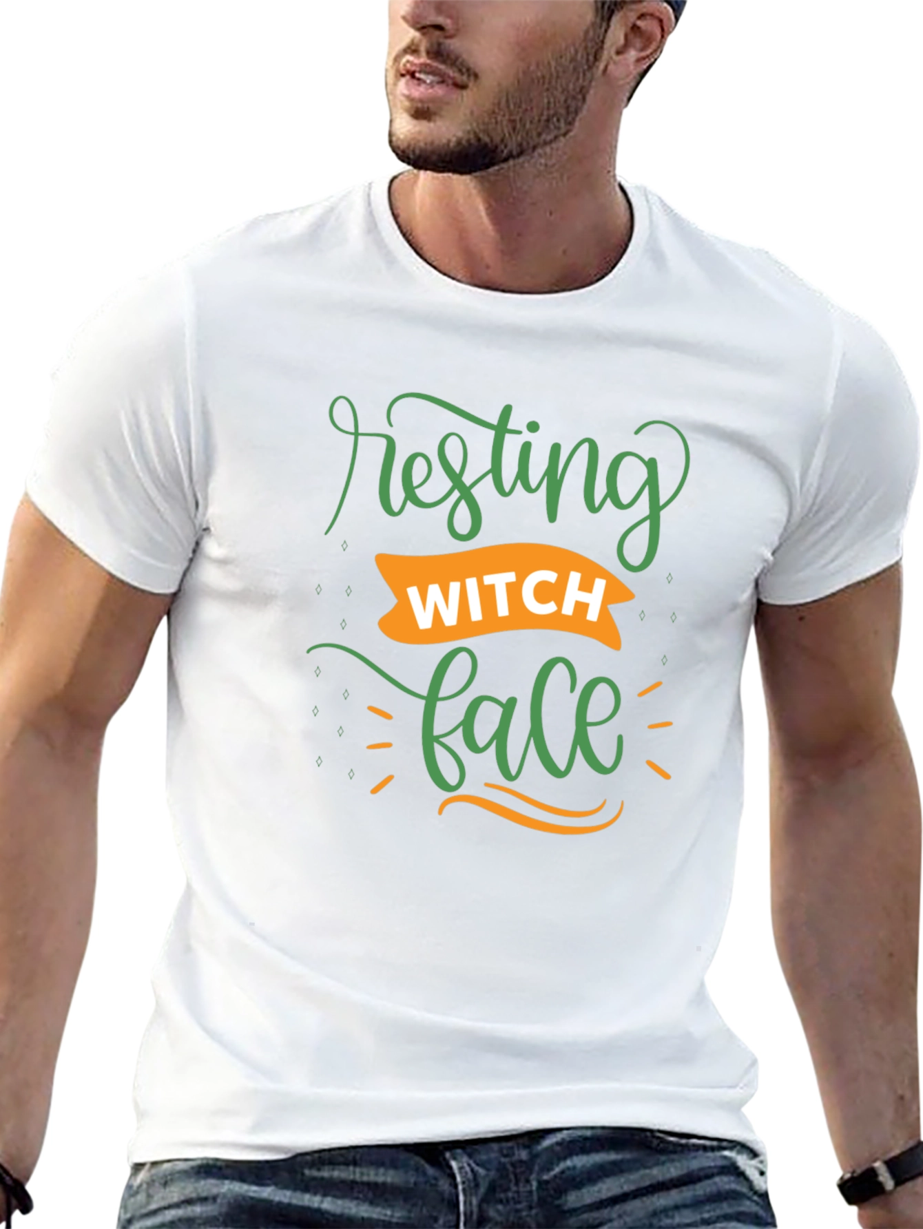 Resting Witch Face Black Graphic T-Shirt