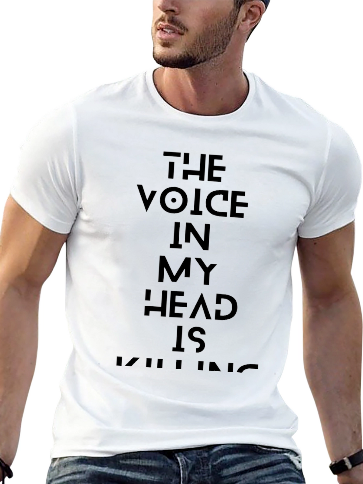 Voice in My Head Graphic Tee - Black Cotton T-Shirt
