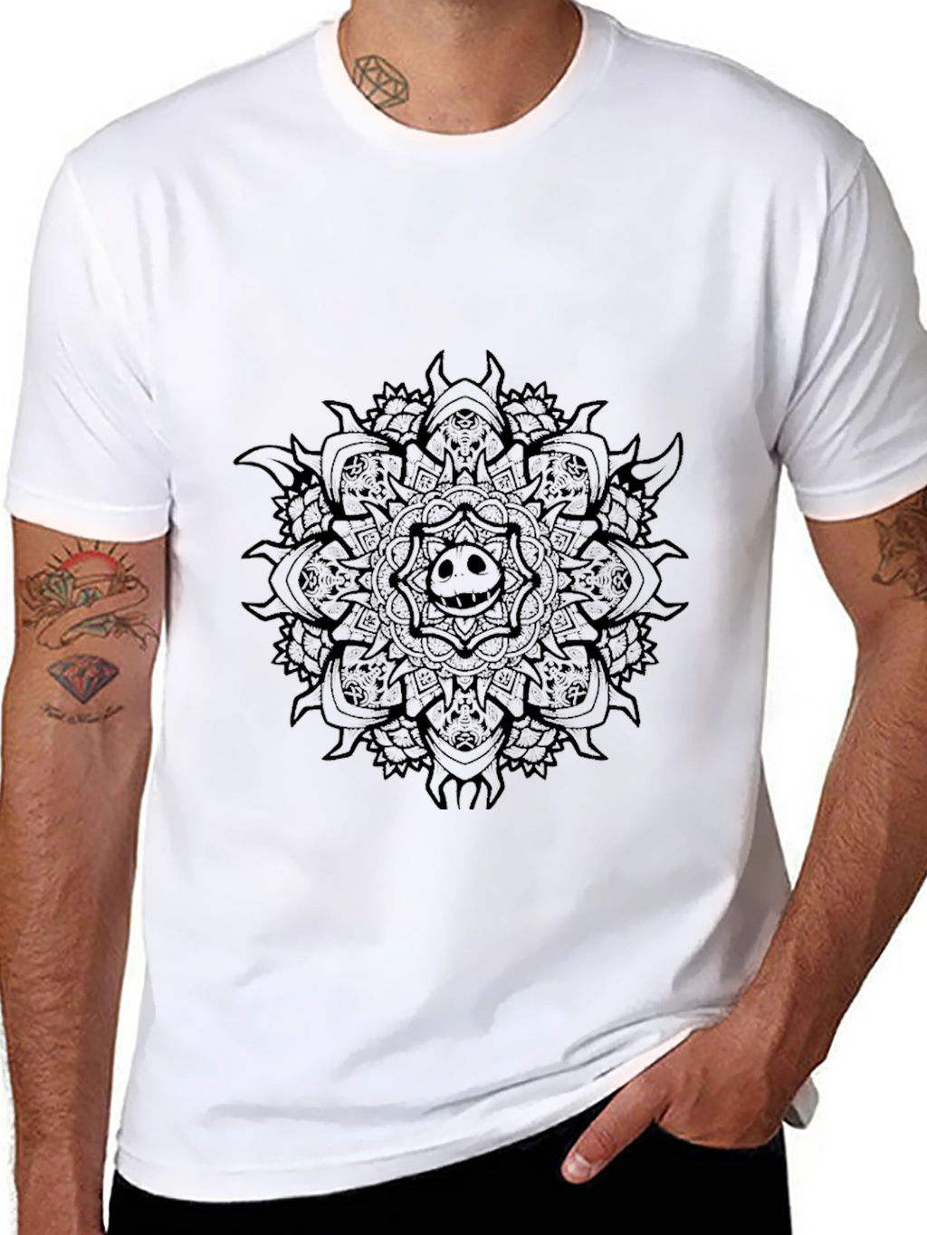 Dark Mandala Graphic Tee - Black T-Shirt