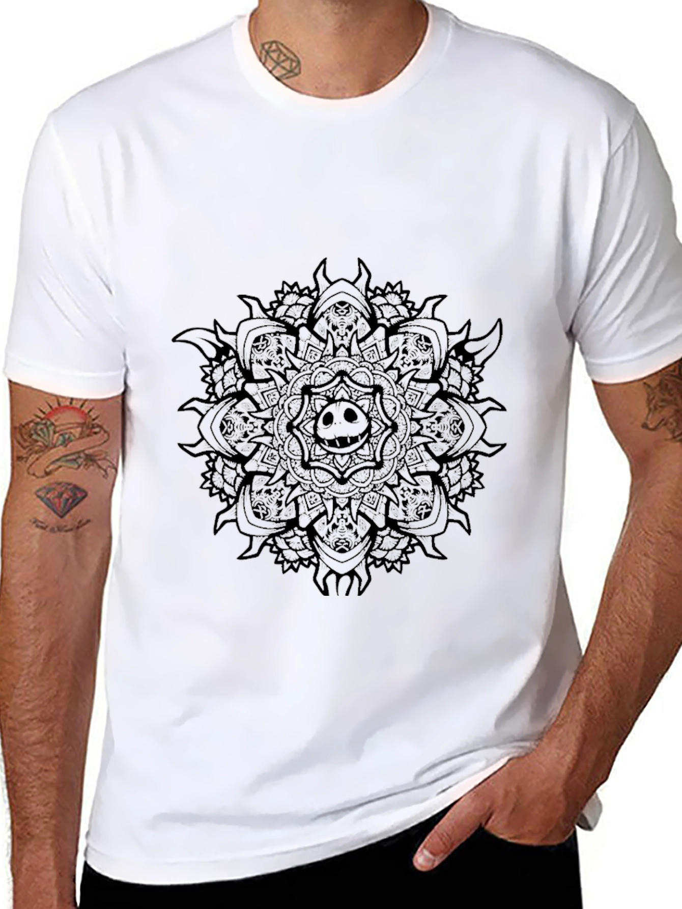Dark Mandala Graphic Tee - Black T-Shirt
