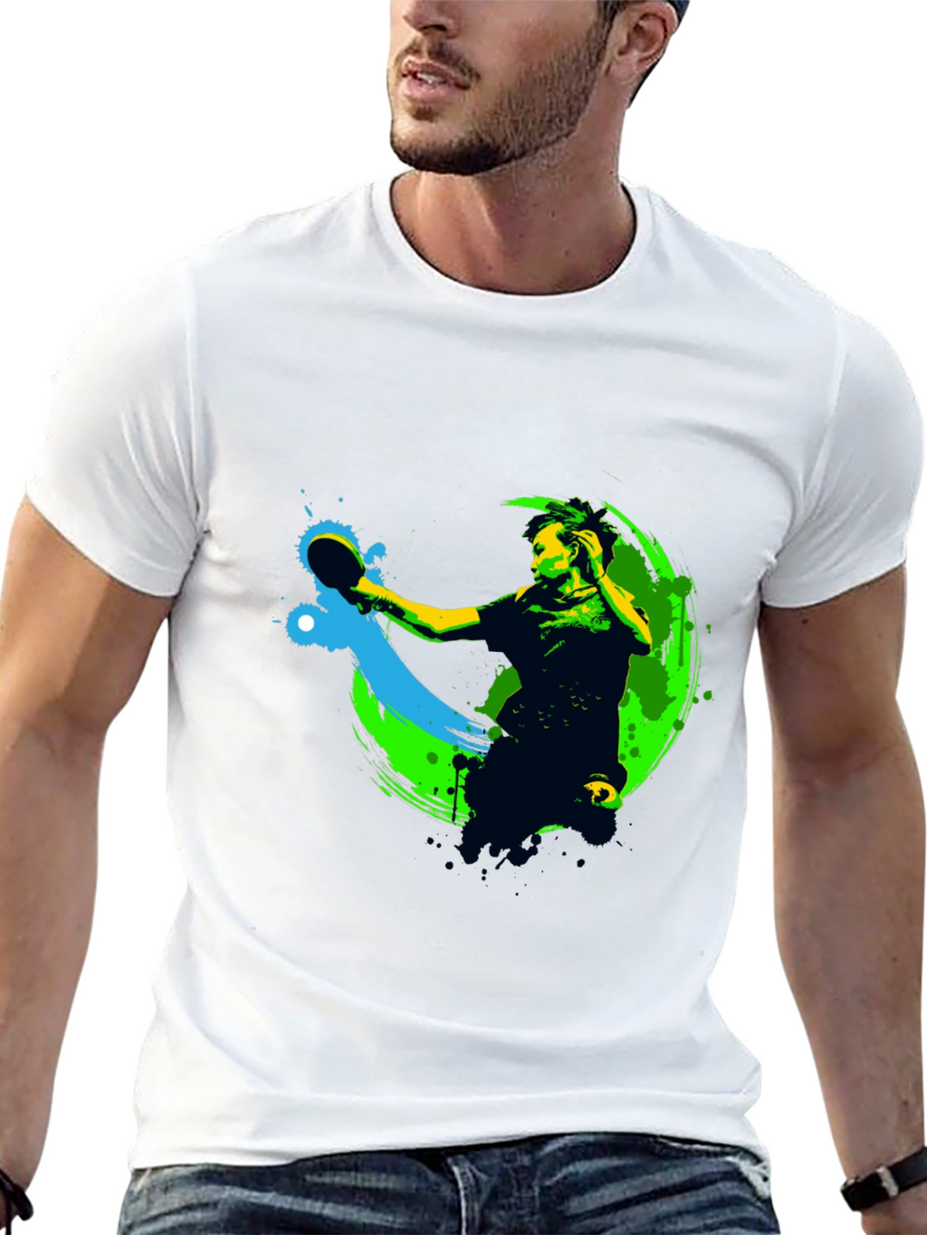 Table Tennis Player Graphic T-Shirt