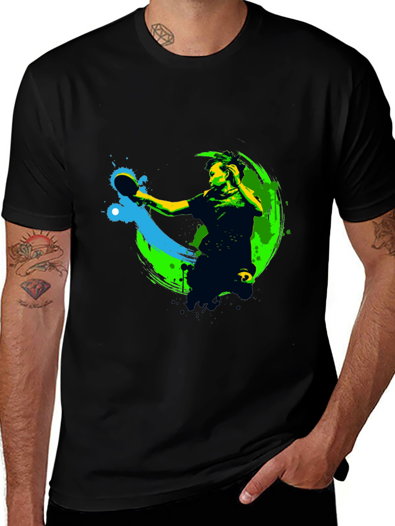 Table Tennis Player Graphic T-Shirt