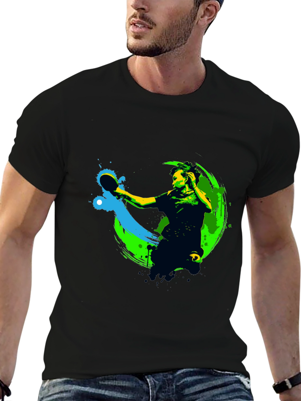 Table Tennis Player Graphic T-Shirt