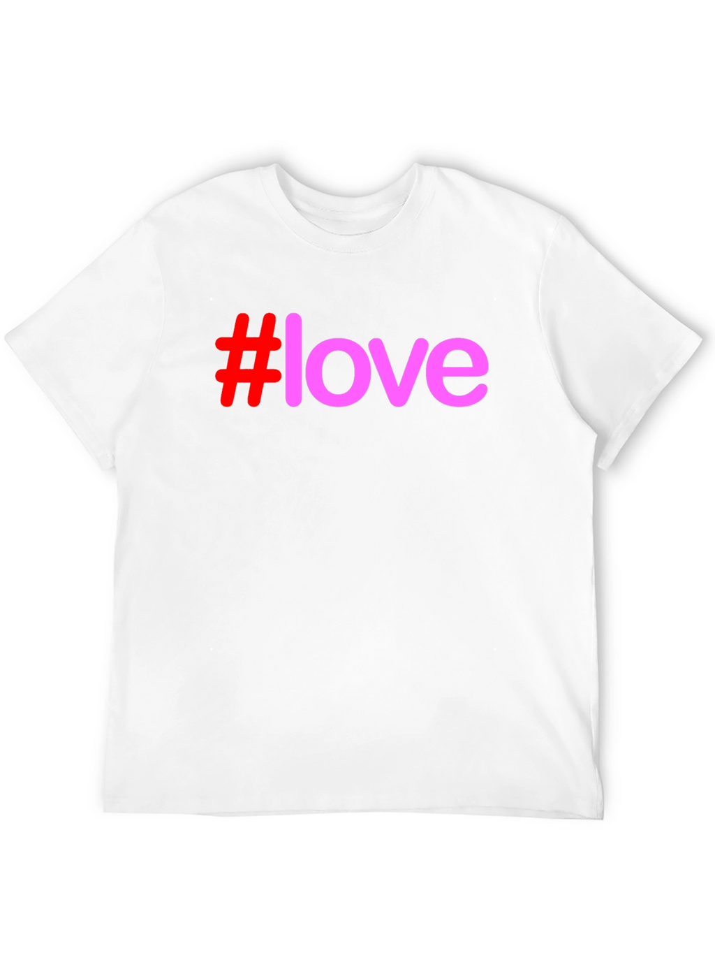 #Love Graphic Print T-Shirt - Casual Black Tee