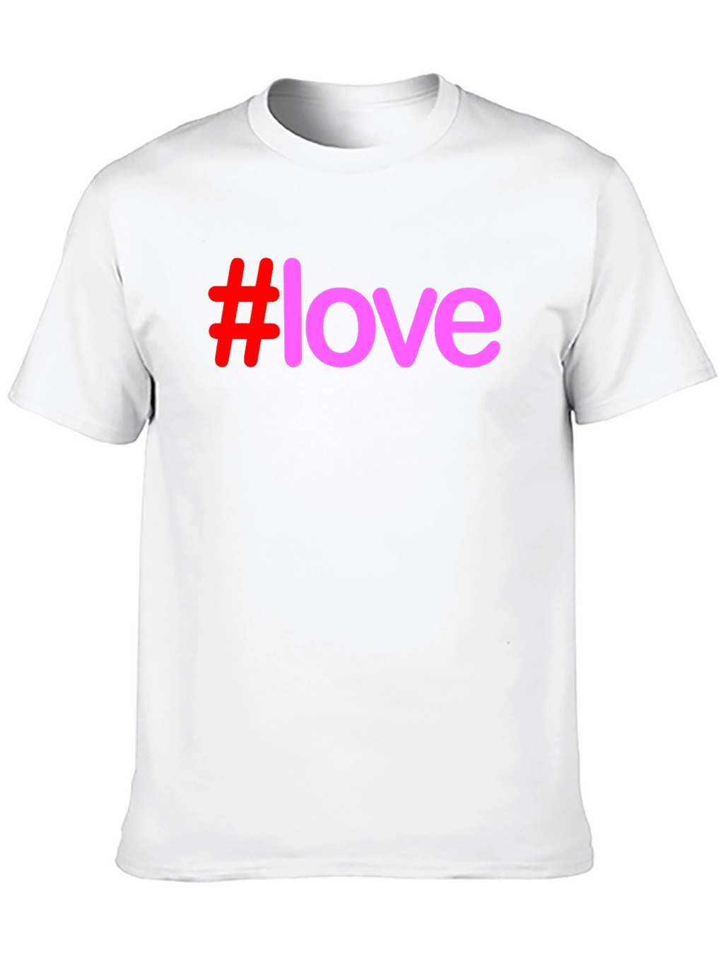 #Love Graphic Print T-Shirt - Casual Black Tee