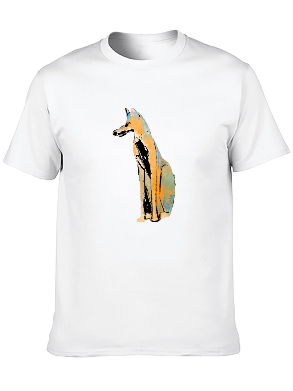 Abstract Fox Graphic Black T-Shirt