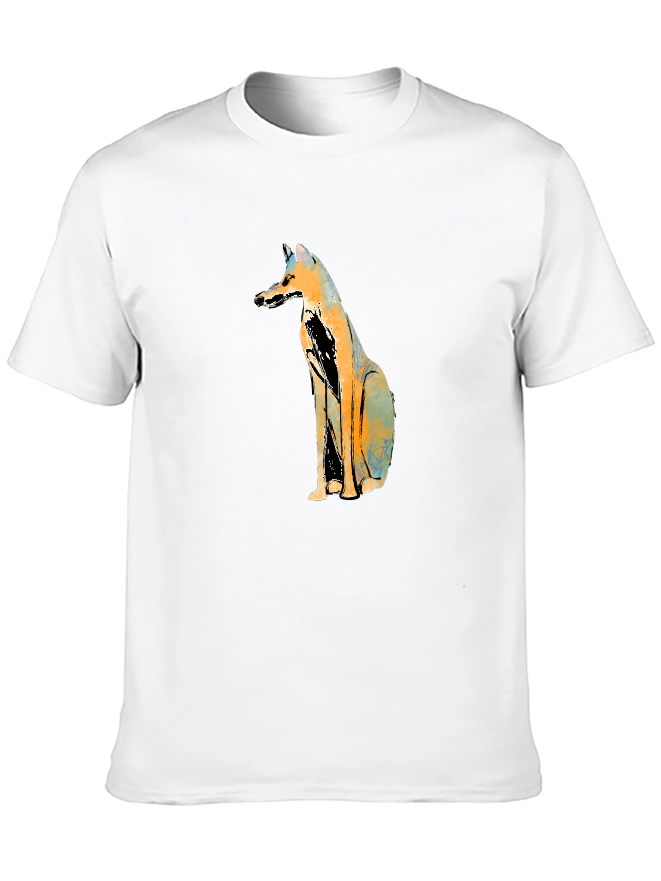 Abstract Fox Graphic Black T-Shirt