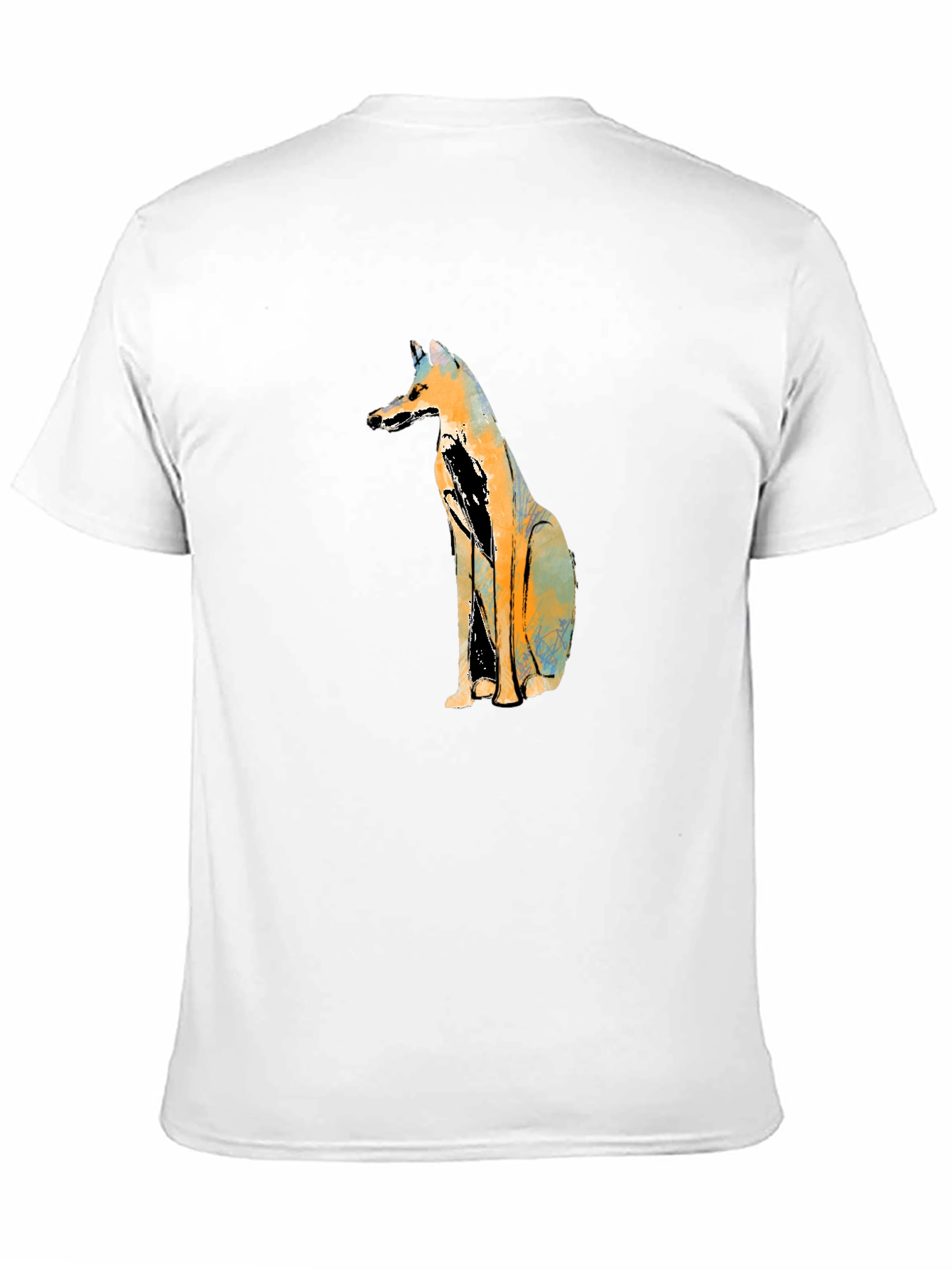 Abstract Fox Graphic Black T-Shirt