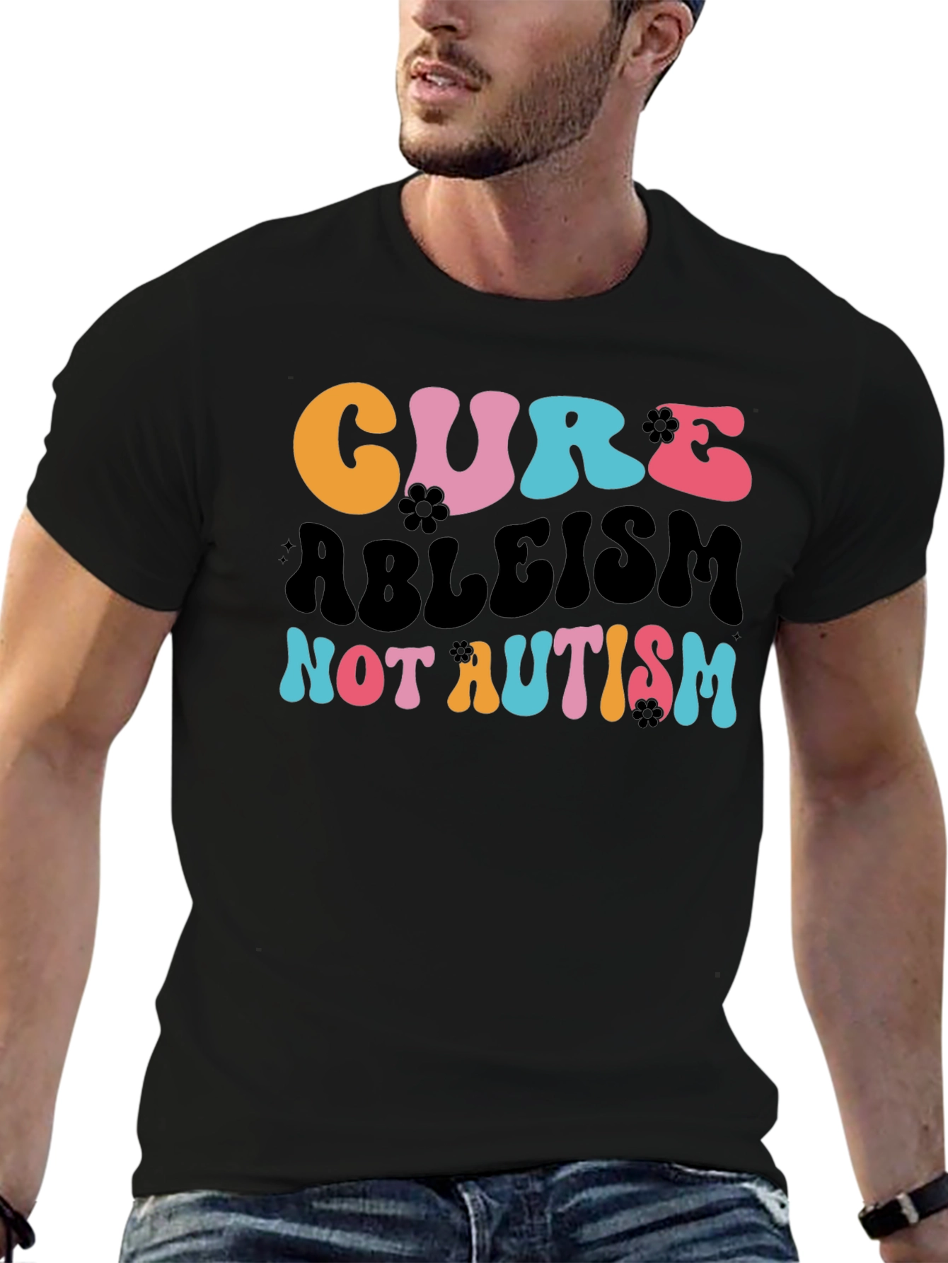 Cure Ableism Not Autism Tee - Black