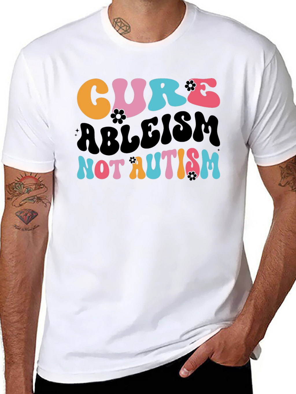 Cure Ableism Not Autism Tee - Black