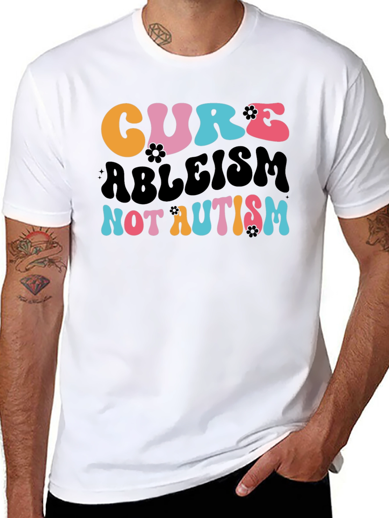 Cure Ableism Not Autism Tee - Black