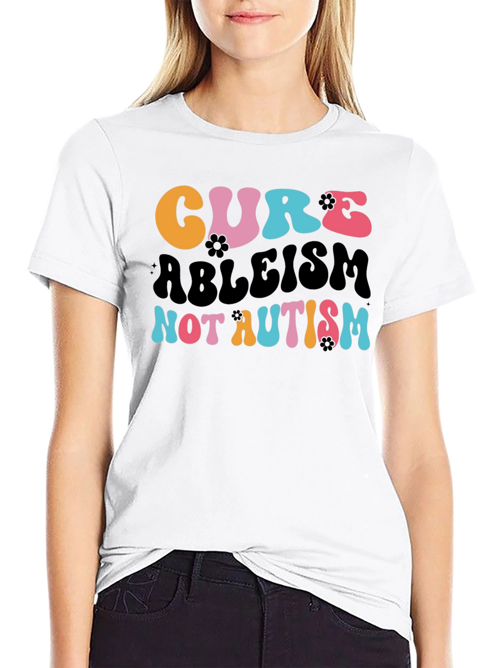 Cure Ableism Not Autism Tee - Black