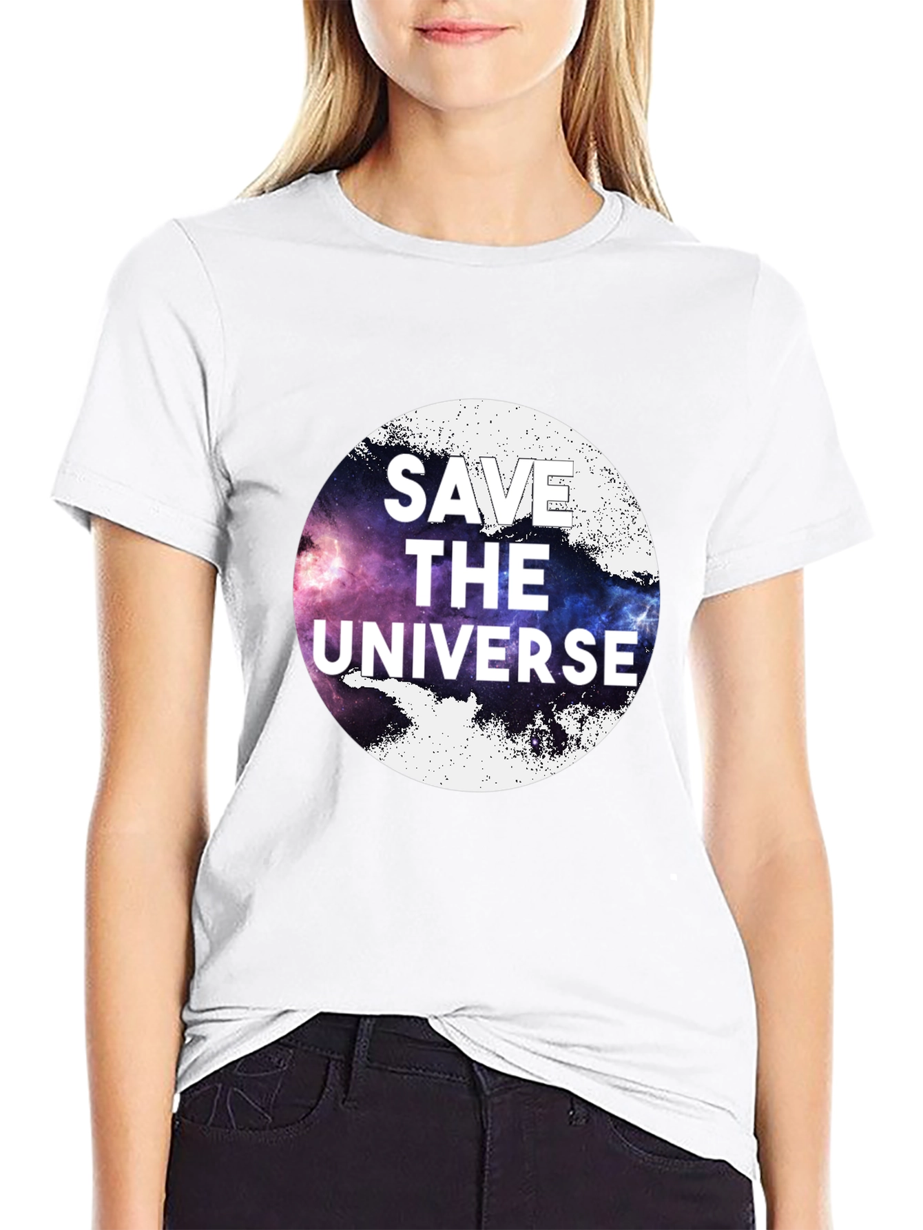 Save the Universe Graphic Tee - Black Cotton T-Shirt