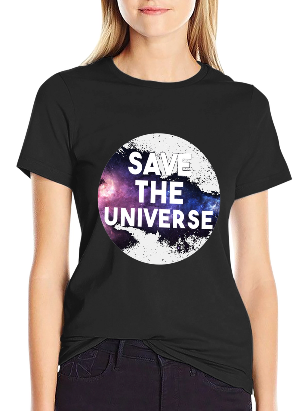 Save the Universe Graphic Tee - Black Cotton T-Shirt