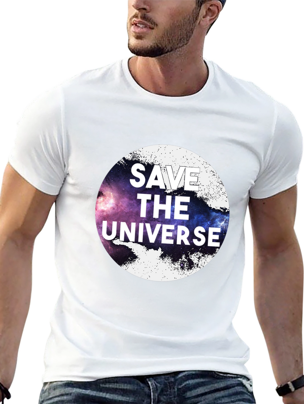 Save the Universe Graphic Tee - Black Cotton T-Shirt