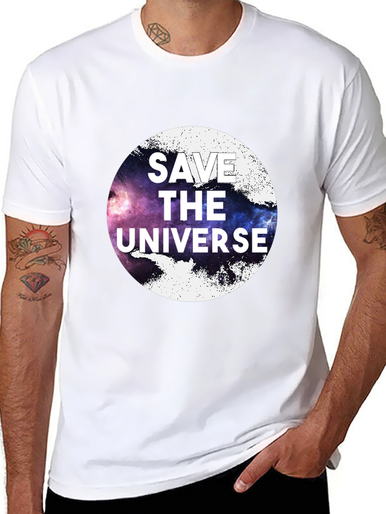 Save the Universe Graphic Tee - Black Cotton T-Shirt